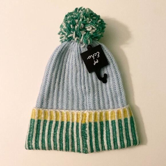 Echo New York Womans Ribbed Pom Pom Hat Winter Hat With Tags - Picture 6 of 12